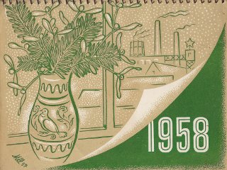 Titulní strana kalendáře pro rok 1958