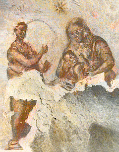 Římské katakomby di Priscilla, freska z 3. století zobrazující Venuši jako Betlémskou hvězdu
