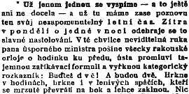 Oznámení o zavedení letního času v roce 1918 (Národní listy 14. duben 1918)