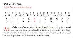 Současné Martyrologium Romanum, začátek textu k 2. říjnu
