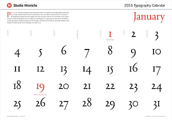 Kalendář studia Hinrichs