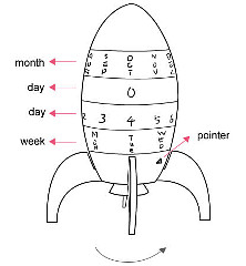 Věčný kalendář ve tvaru rakety