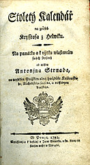 Český Stoletý kalendář z roku 1793