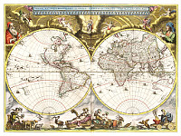 Mapa světa z roku 1664