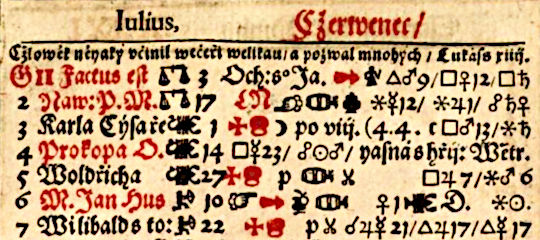 Zelotýnův kalendář 1576, červenec